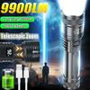 9900LM Powerful LED Flashlight Battery Display USB Rechargeable Light Telescopic Zoom Torch Lamp Outdoor Camping Fishing Lantern
