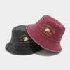 Washed Fisherman's Hat Wide Brim Bucket Hat Windproof Portable Outdoor Hat