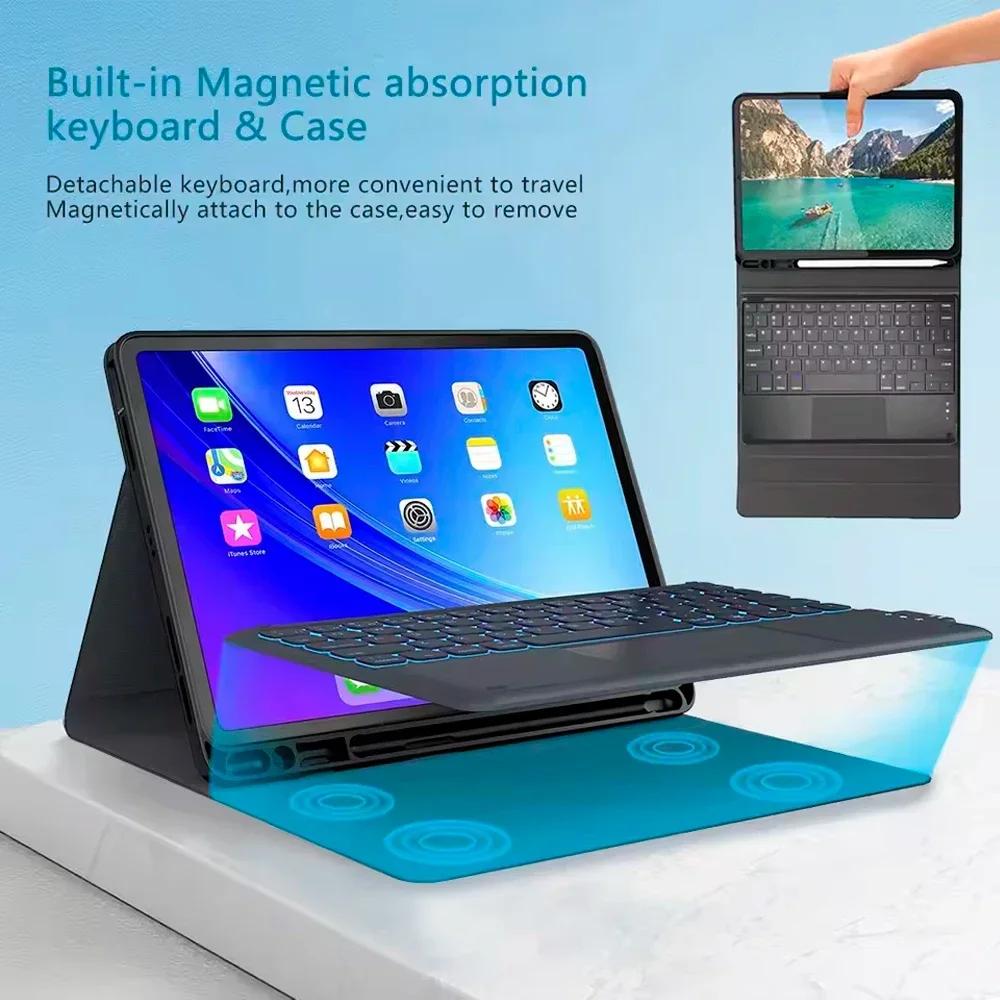 Чехол с Bluetooth-клавиатурой для iPad Pro 11 дюймов, iPad 9-го 10-го поколения 10.9, Air 5 4 10.2, Mini 6 Mini 7 Funda