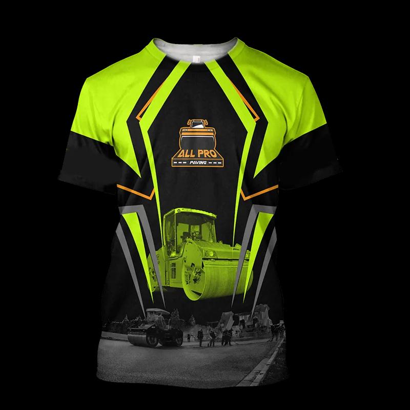 Truck Driver Cargo Men's T Shirt For Men Summer 3D Print Short-sleeved T-Shirt Women Clothing Oversized Camiseta Work Streetwear