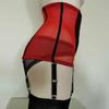 Women High-waist Garter Belt Panty 6 Straps Suspender Waspie Waist Cincher Black