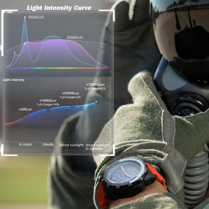 NORTH EDGE EVOQUE 2 Мужские цифровые военные часы на солнечных батареях Экологические мужские спортивные наручные часы Светящиеся часы Водонепроницаемые 50M
