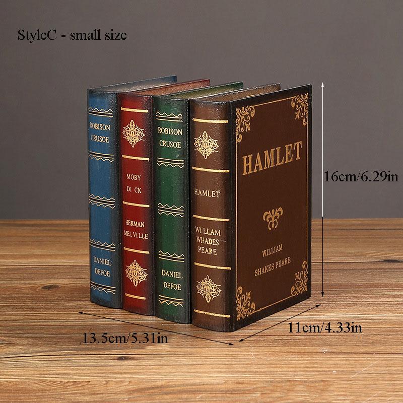Новая 1 шт. Винтажная декоративная шкатулка-книга - Деревянная антикварная классическая декоративная коробка для хранения ювелирных изделий и украшений Декор для офисной полки