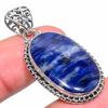 Natural Sodalite Gemstone Handmade 925 Solid Sterling Silver Pendant 1.73" D6d84