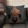 The RRock DDwayne Cushion Cover Natural Linen Organic Fabric DoubleSided Printing Sofa Home Decor Gift Pillow Case