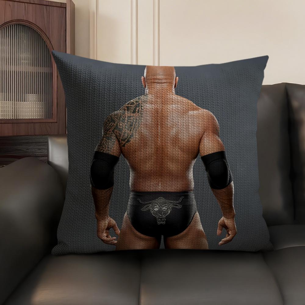 The RRock DDwayne Cushion Cover Natural Linen Organic Fabric DoubleSided Printing Sofa Home Decor Gift Pillow Case
