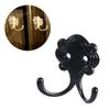 Vintage 8Pcs Metal Coat Hooks Wall Mounted Heavy Duty Double Prong Robe Hooks Simple Installation for Homes & Office