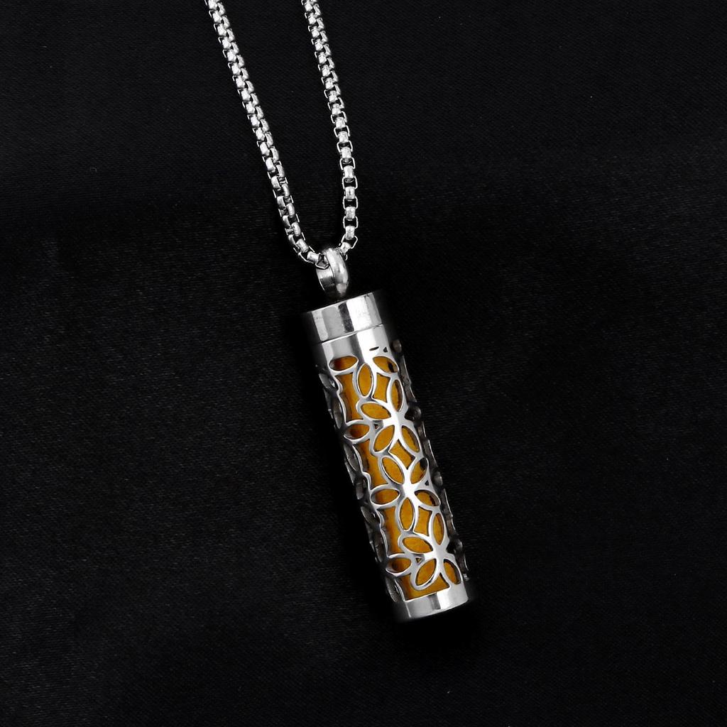 Ожерелье-диффузор для ароматерапии в форме сердца из нержавеющей стали с вращающейся подвеской