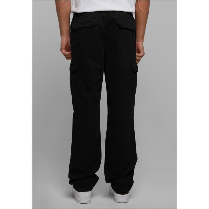 Pantalon Cargo - Urban Classics - Noir - 100% Coton - Ceinture Élastique - Poches Cargo
