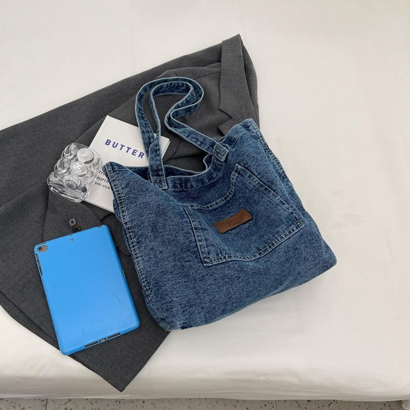 Модная джинсовая сумка через плечо, универсальная сумка для покупок, женская универсальная сумка