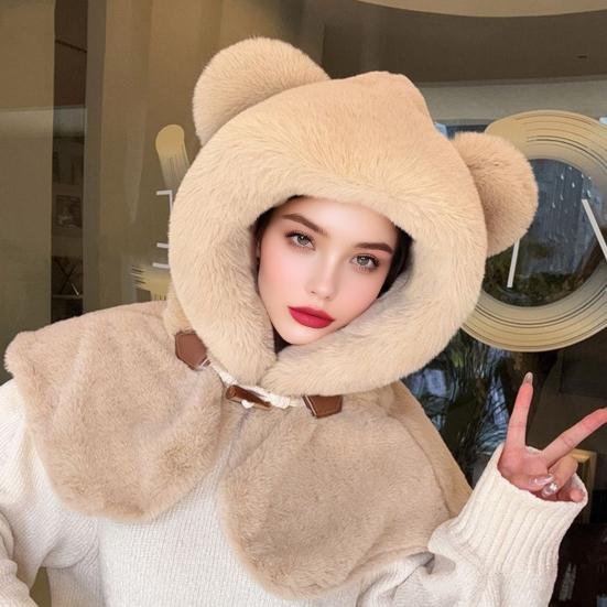 Женская шапка вязаная ветрозащитная теплая эластичная однотонная термо-зимняя шапка для походов