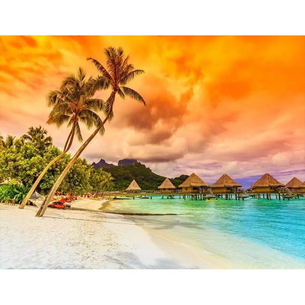 5D алмазная живопись «сделай сам» морской пейзаж, здание, полный бриллиант, ручная работа, алмазная вышивка, мозаичный узор, украшение дома, подарок на Новый год