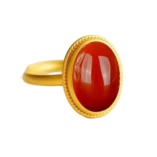 Кольцо из натурального камня в этническом стиле, регулируемые кольца для пальцев, овальные украшения из драгоценных камней для женщин, подарок на годовщину, день рождения, свадьбу