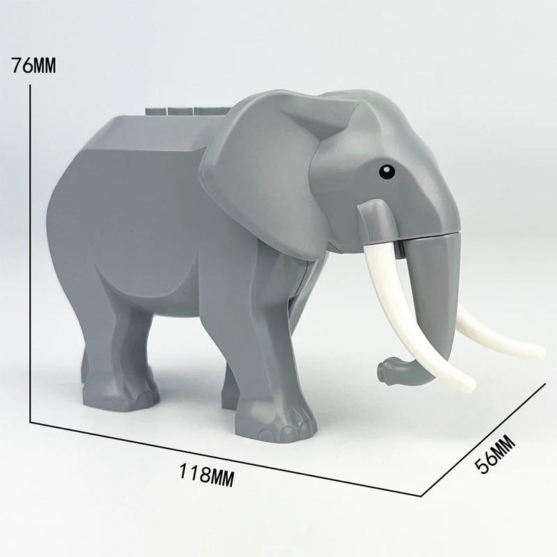 MOC Средневековые Строительные Блоки Фигурки Аксессуары Зоопарк Африканский Слон Верблюд Олень Волк Крокодил Боевой Конь Мини Кирпичик Игрушка Подарок R058