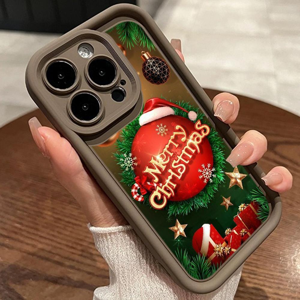 Чехлы для телефонов Ae113 Merry Christmas art Santa design art для iPhone 16 14 13 11 Pro Max 15 7 8 Plus 12 mini XR XS Max Angel Eye Ladder Protective Cover