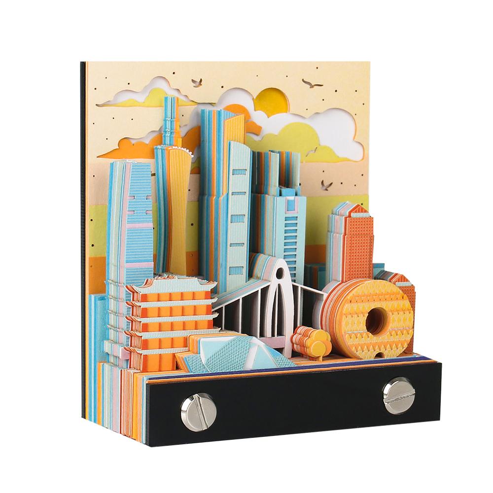 Factory  Custom 3D Memo Pads City Landmark Building Sticky Notes Tear Off Notepad Luxury Customize Gift Items