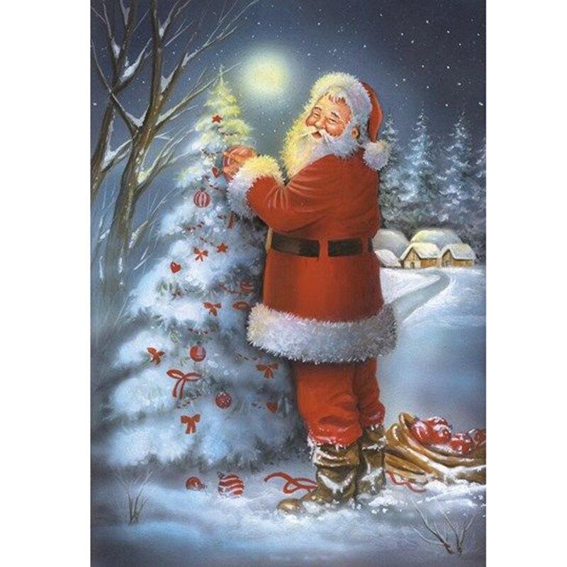 Diamond 5d Embroidery Christmas Cartoon Santa Claus Diy Full Round Drill Diamond Painting Rhinestones Sale Diamond Mosaic Gift