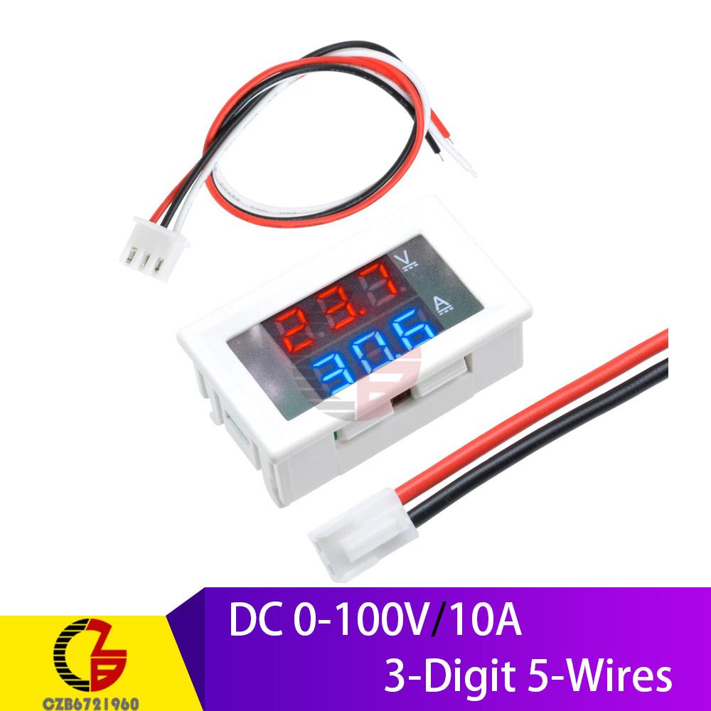 Mini DC Digital Voltmeter Ammeter 100V 10A 50A 100A Voltage Current Meter Solar Battery Car Volt Amp Tester Monitor Detector