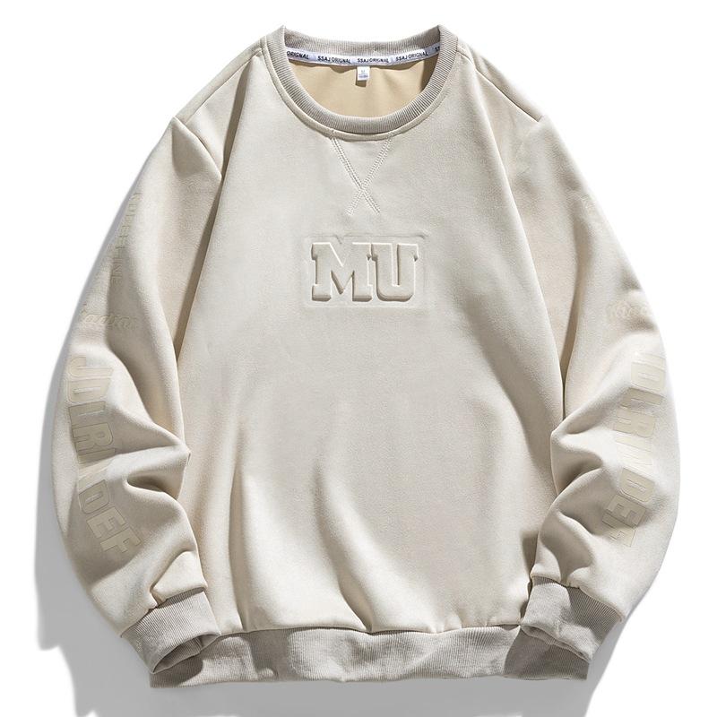 Весна-Осень Мужской Кашемировый Свитер Из Оленьей Кожи С Буквами Простой и Повседневный Свитер Джокера Спортивный Свободный Топ с Круглым Вырезом