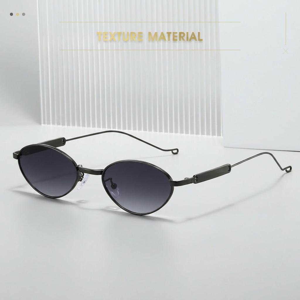 Retro Oval Sunglasses Women Men Vintage Small Frame Metal Sun Glasses Luxury Brand Designer Shades Y2K Steampunk Eyewear