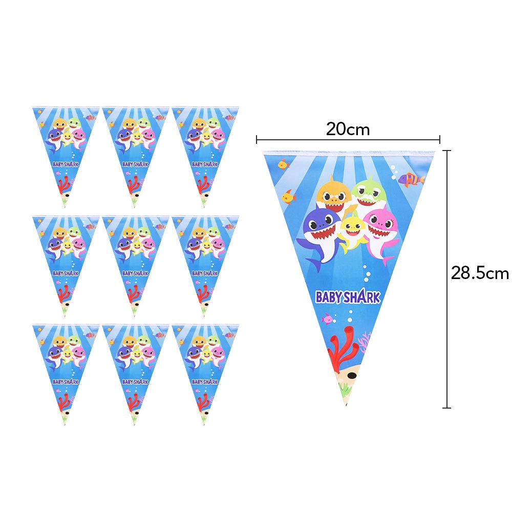 Набор посуды Baby Shark, 52 шт., включает в себя скатерть, вымпел, тарелки, чашки, салфетки
