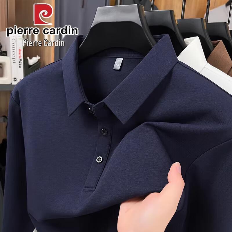 Pierre Cardin Мужская рубашка-поло с длинным рукавом в стиле business casual