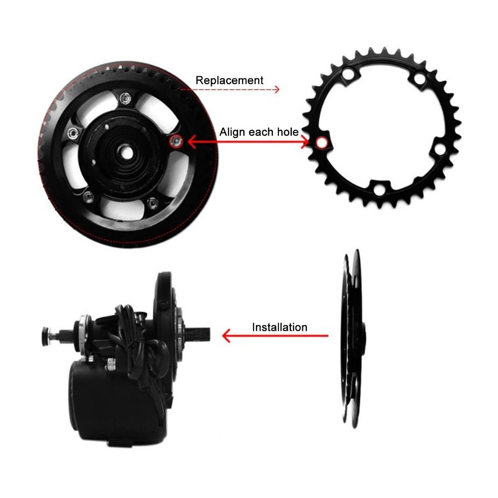 Steel Cycle Chainring 42T/52T Chain Wheel Sprocket for Tongsheng TSDZ‑2/TSDZ‑2B Mid Drive Motor