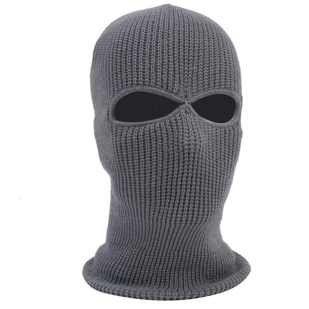 Hat Skullies Ear Protection 2 Holes Women Winter Cap Full Face Cover Men Beanies Hat Knitted Hats