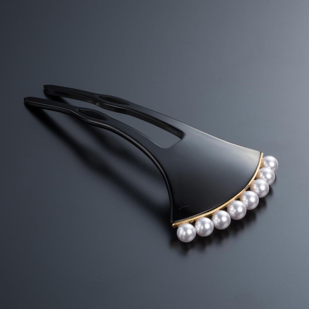 Pearl Hairpin Hair for Entrance and Graduation Kimono Hair Ornament [Sanbi] Ginkgo-Shaped [Small] Ornament, Kanzashi, Ginkgo-Shaped, Ceremonies, (Gold