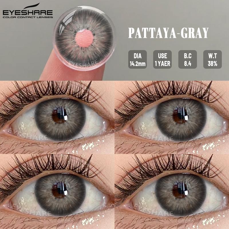 Eyeshare Natural Colored Contact Lenses Green Eye Gray Contact Gray Lenses Green Eye Lens Beautiful Pupils Colored Contacts