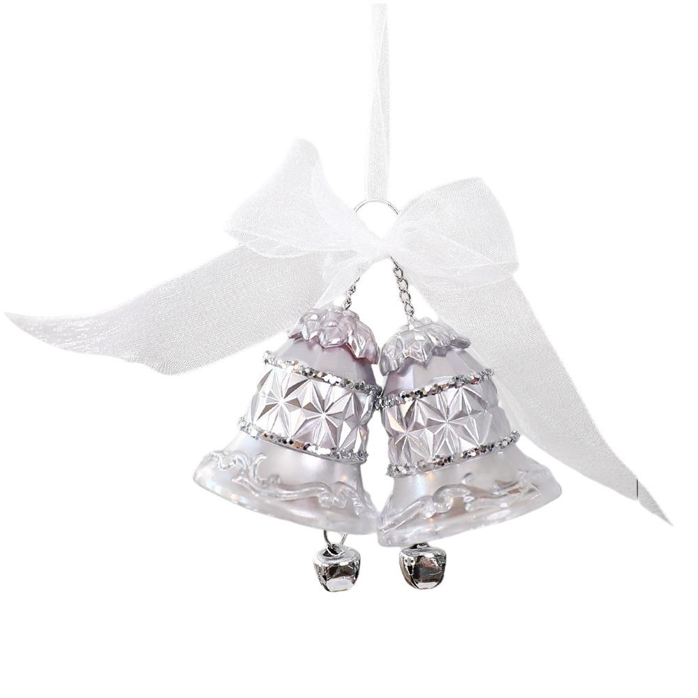 Translucent Christmas Tree Bell Ornament Exquisite Xmas Finial Bell Pendants Window Display