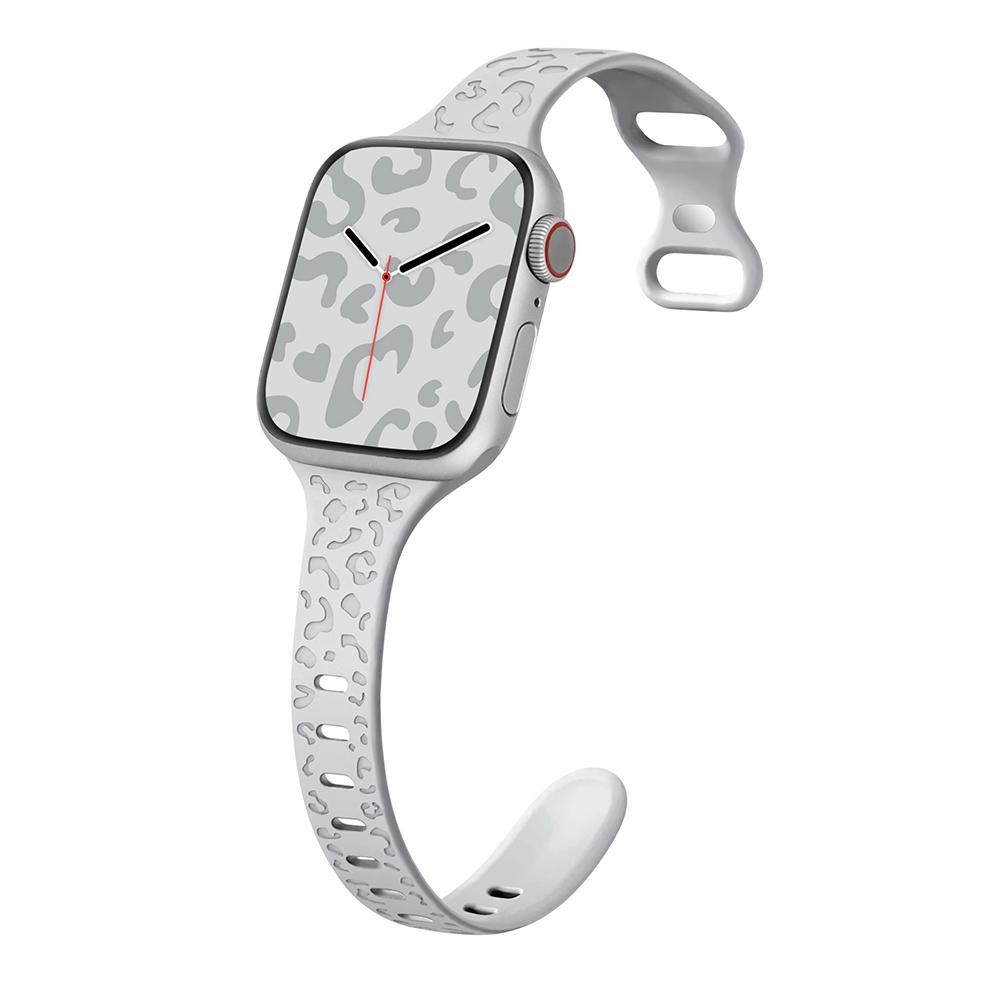 Leopard Engraved Strap for Apple Watch Band 44mm 40mm 45mm 49mm 41 42mm Silicone Bracelet for Iwatch Series Ultra 2 9 8 7 6 SE 5