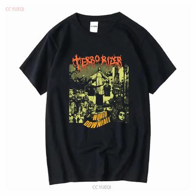 Футболка Terrorizer world downfall дэт-метал грайндкор Carcass Napalm с длинным или коротким рукавом винтажная стираная уличная одежда