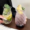 Стакан с рельефом "Ананас", 480 мл, для холодных напитков, содовой, фотогеничный, для дома, бара, винтажный подарок женщинам