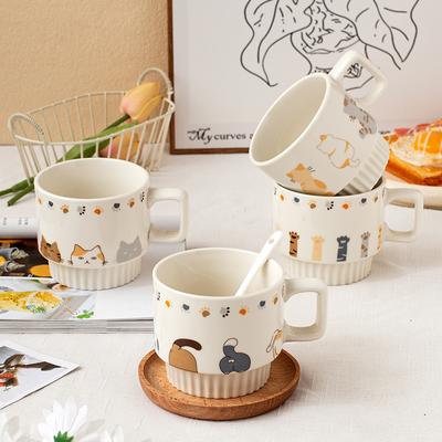 Керамическая кофейная чашка, шоколадная молочная чашка, чайная кружка, милый дизайн кота