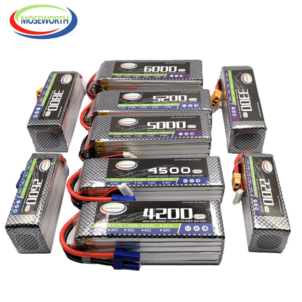 2S 3S 4S 6S 2200 4200 5200 6000 мАч 30C 40C 60C 7.4V 11.1V 14.8V LiPo Аккумулятор для RC Дрона Вертолета Самолета Автомобиля