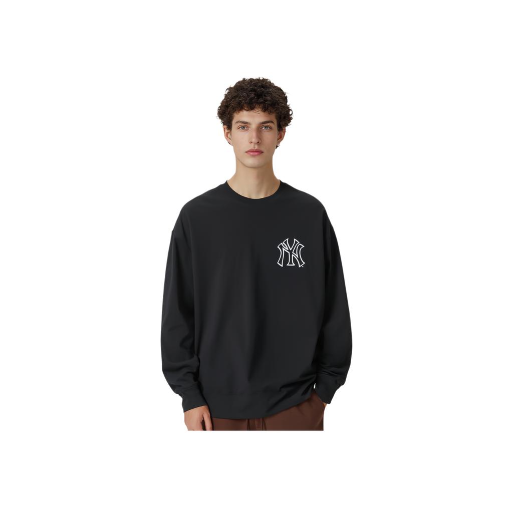 Новая толстовка MLB Оверсайз с Мега-Логотипом Унисекс Черная 3AMTB0744-50BKS