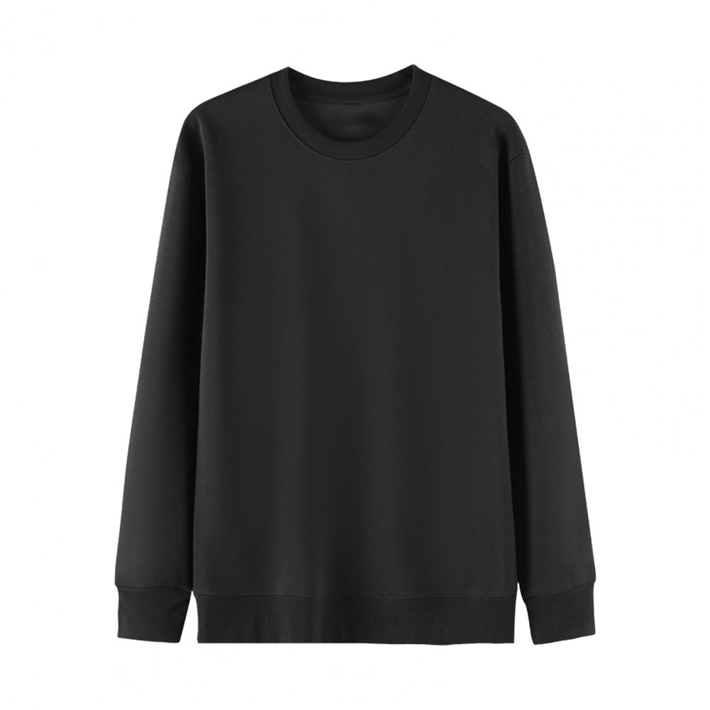 Унисекс Осень Зима Толстовка Круглый вырез Длинные рукава Эластичные манжеты Чистый цвет Термобелье Верх Базовая одежда Весна