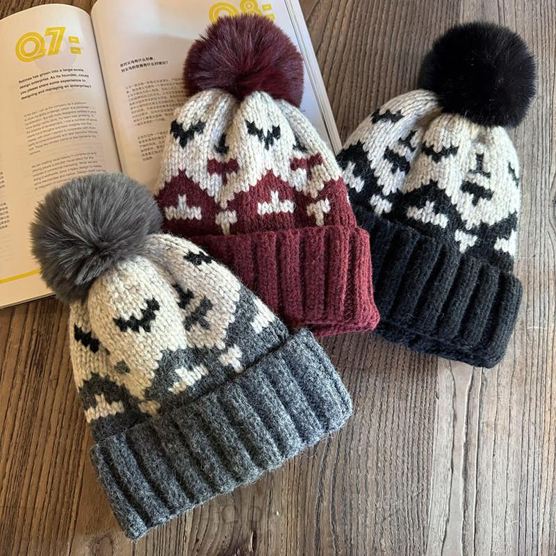 Трендовая ретро вязаная шапка-бини с высоким верхом, тепло, комфорт, осенне-зимняя шапка женская