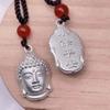 Серебряный этнический кулон Будды: Унисекс аксессуар для свитера с черной веревкой