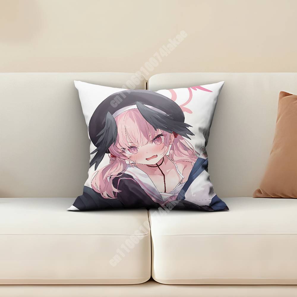 Blue Archive Shimoe Koharu Pillow Cover Sofa Couch Cushion Case Home Living Room Decoration