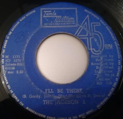7-дюймовая пластинка JACKSON 5 - I'll Be There M1171 Tamla Motown 1970 Ямайка Soul/Funk Б/У