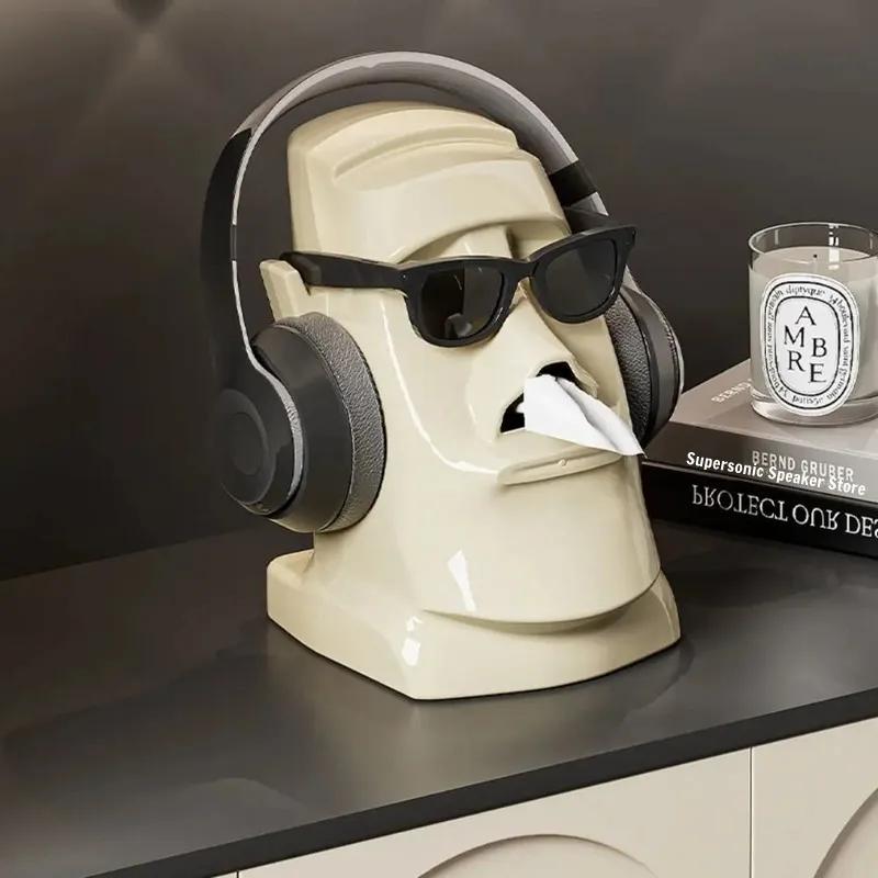 Крутая резьба по камню 3 в 1 коробка для салфеток Bluetooth вешалка для наушников украшение для гостиной подставка для наушников