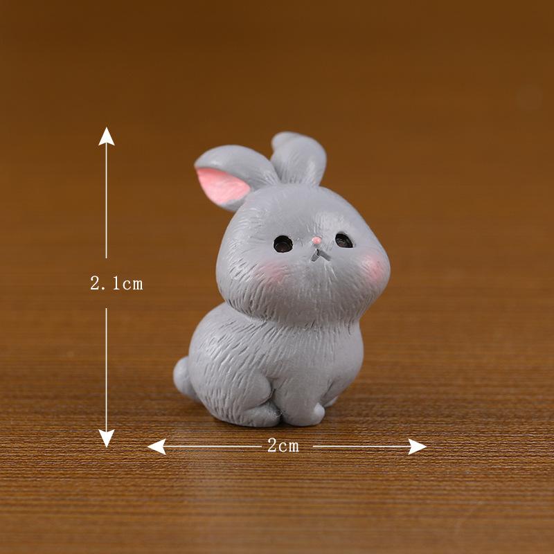 Micro Landscape Creative Cute Bunny Family Animal Doll Decoration Accessories Mini Table Top Resin Ornaments Decoration Crafts