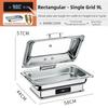 Electric Chafing Dish Adjustable Temp Roll Top Food Warmer Temp Display Catering Buffet Stove Stainless Steel Buffet Servers