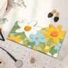 Lemon Colorful Cherry Blossoms Floral Patterns Diatom Mud Cushion Carpet Toilet