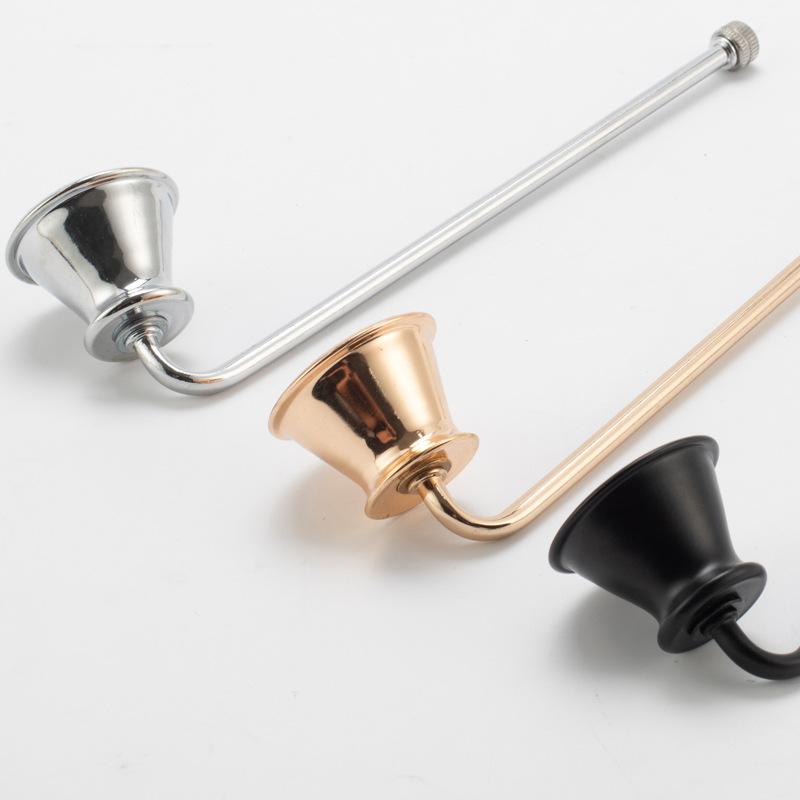 Candle Snuffer Stainless Steel Smokeless Candles Wick Bell snuffer Put Off flame Tool Cutter Black Gold Rose Silver Decoration