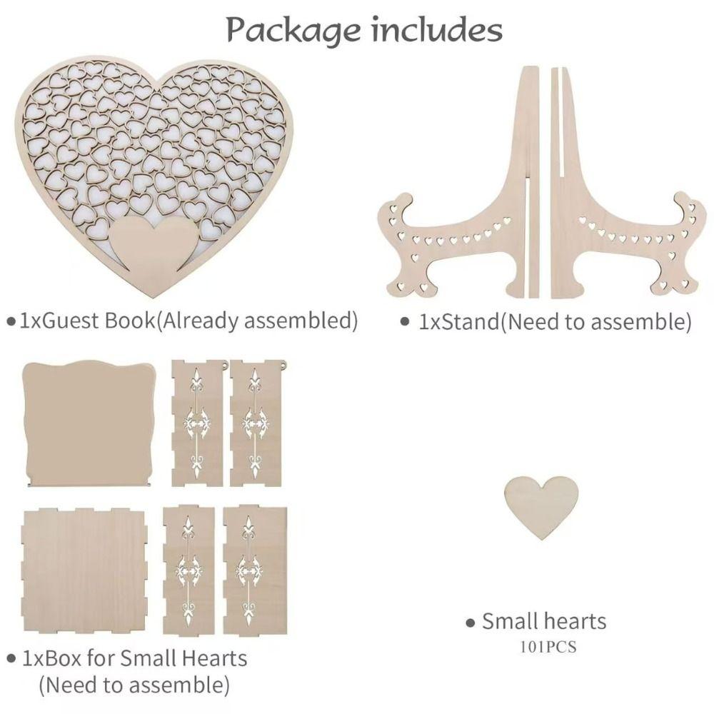 Creative Design Wooden Hearts Guest Book Wooden Hearts Message Board  Wedding Anniversary