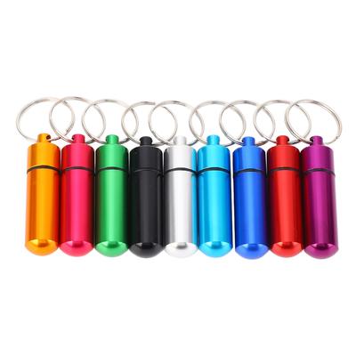 9 шт. Водонепроницаемый мини-алюминиевый органайзер для таблеток с брелоком, держатель для лекарств для улицы