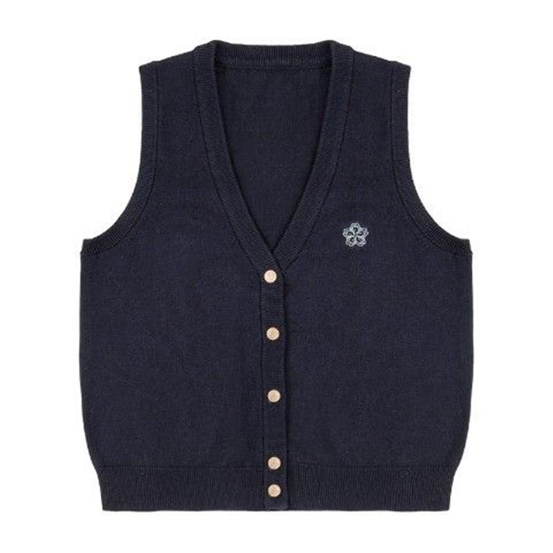 Оригинальный осенний вязаный кардиган-жилет Takinogawa Gakuen - Серый жилет-свитер на весну